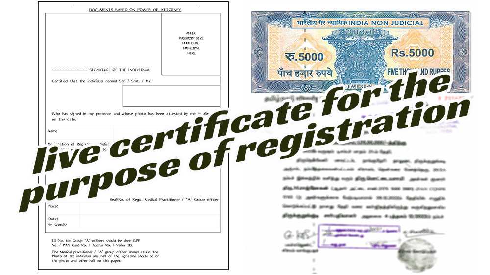 Live certificate for registration purposes – Tamil Nadu Property Registration